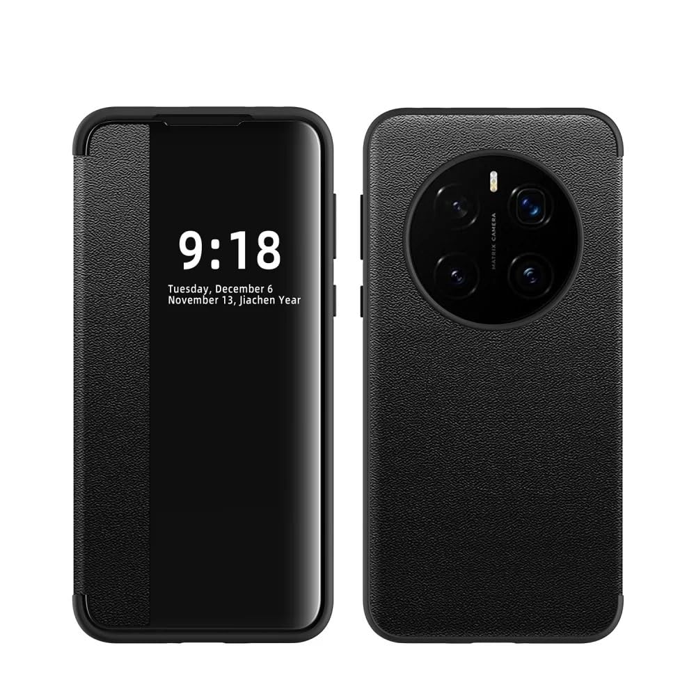 Fegishilly Flip Case Compatible with Honor Magic 7 Pro, Clear View Window, Magnetic Slim Case, Drop Protection, Shockproof Protective Cover for Honor Magic 7 Pro (Black)