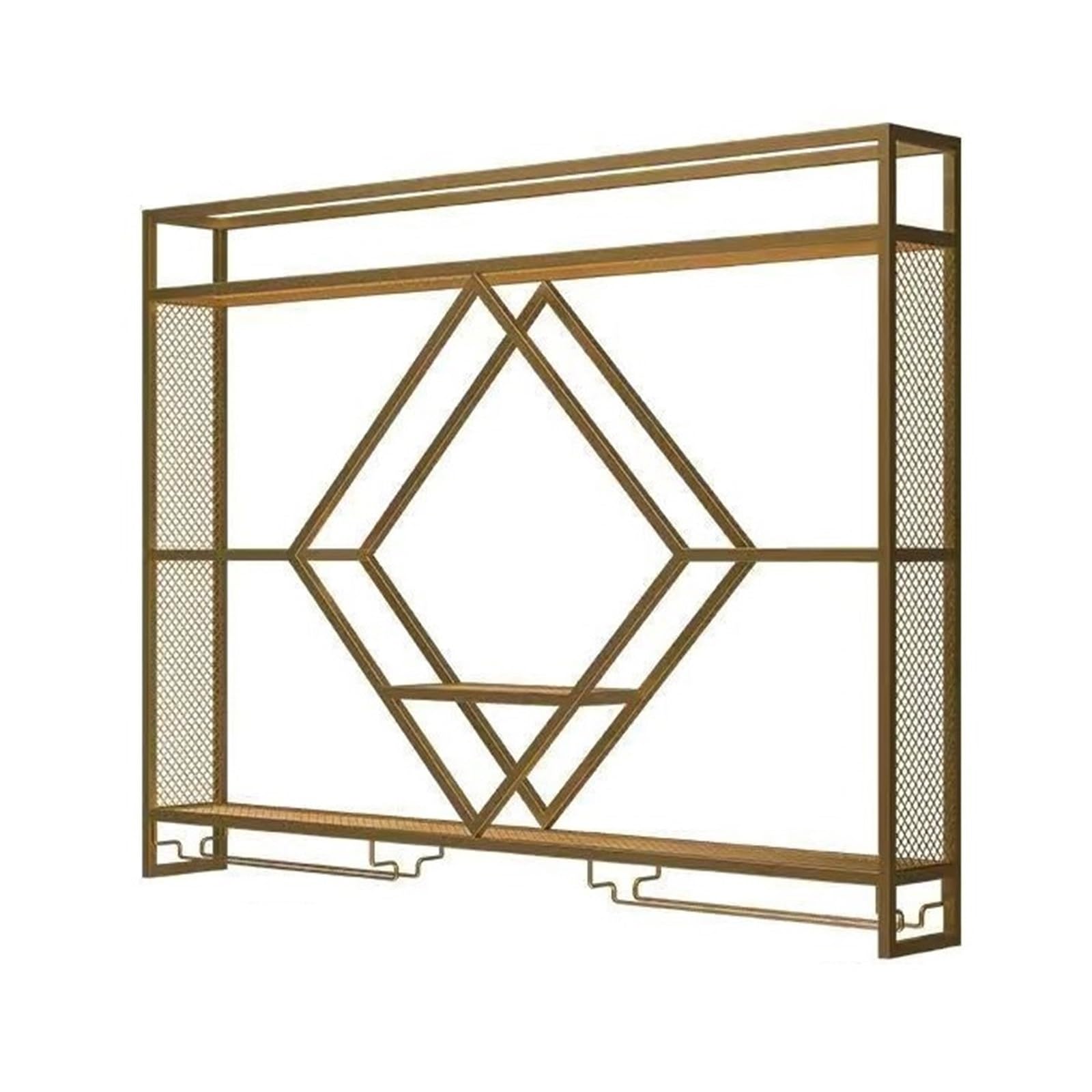 Étagère à vin murale dorée 100cm pour cuisine et restaurant