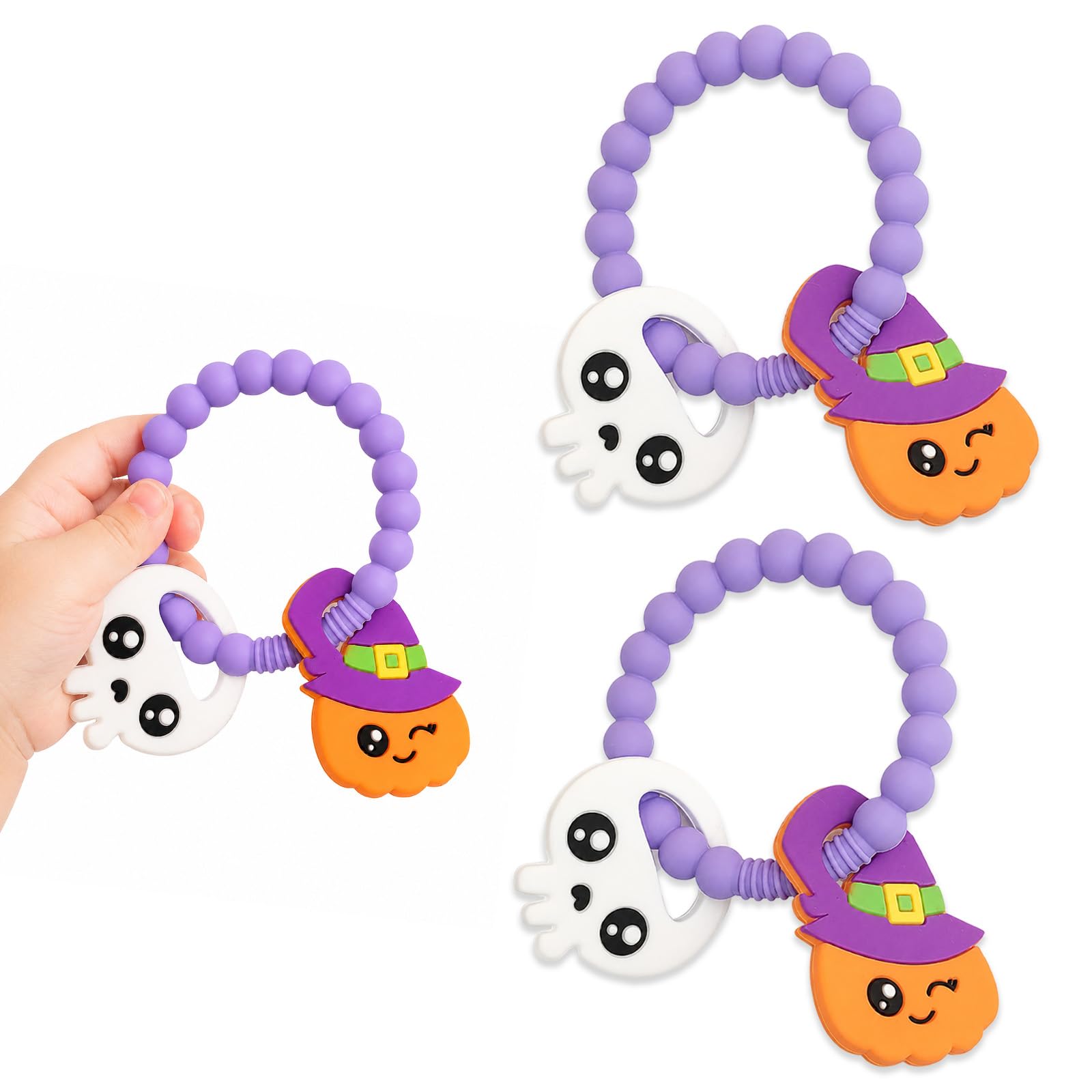 2pcs Baby Teether Ring Halloween Gifts for Kids Baby Boy Gifts