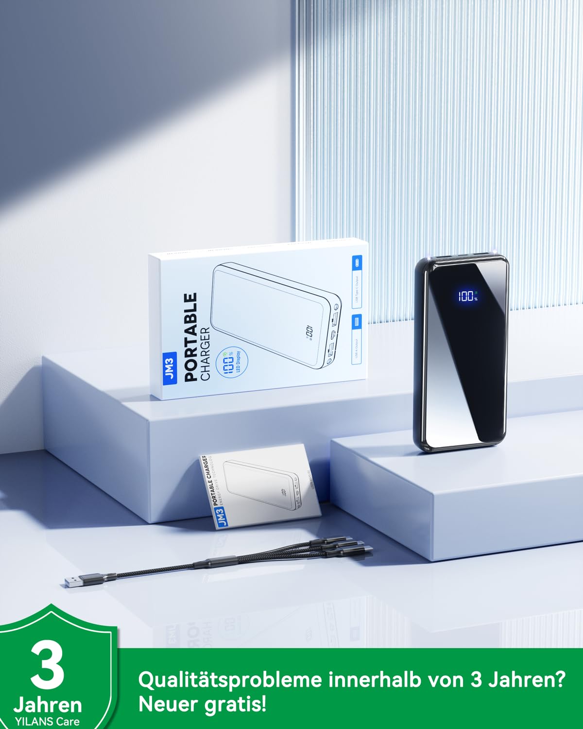 Power Bank, piccola batteria da 26800 mAh, funzione di ricarica rapida, 22,5 W, USB-C portatile, con display a LED, batteria per iPhone 17, 16, Pro Max 15, 14, 13, 12, Galaxy S25 Edge, per viaggi
