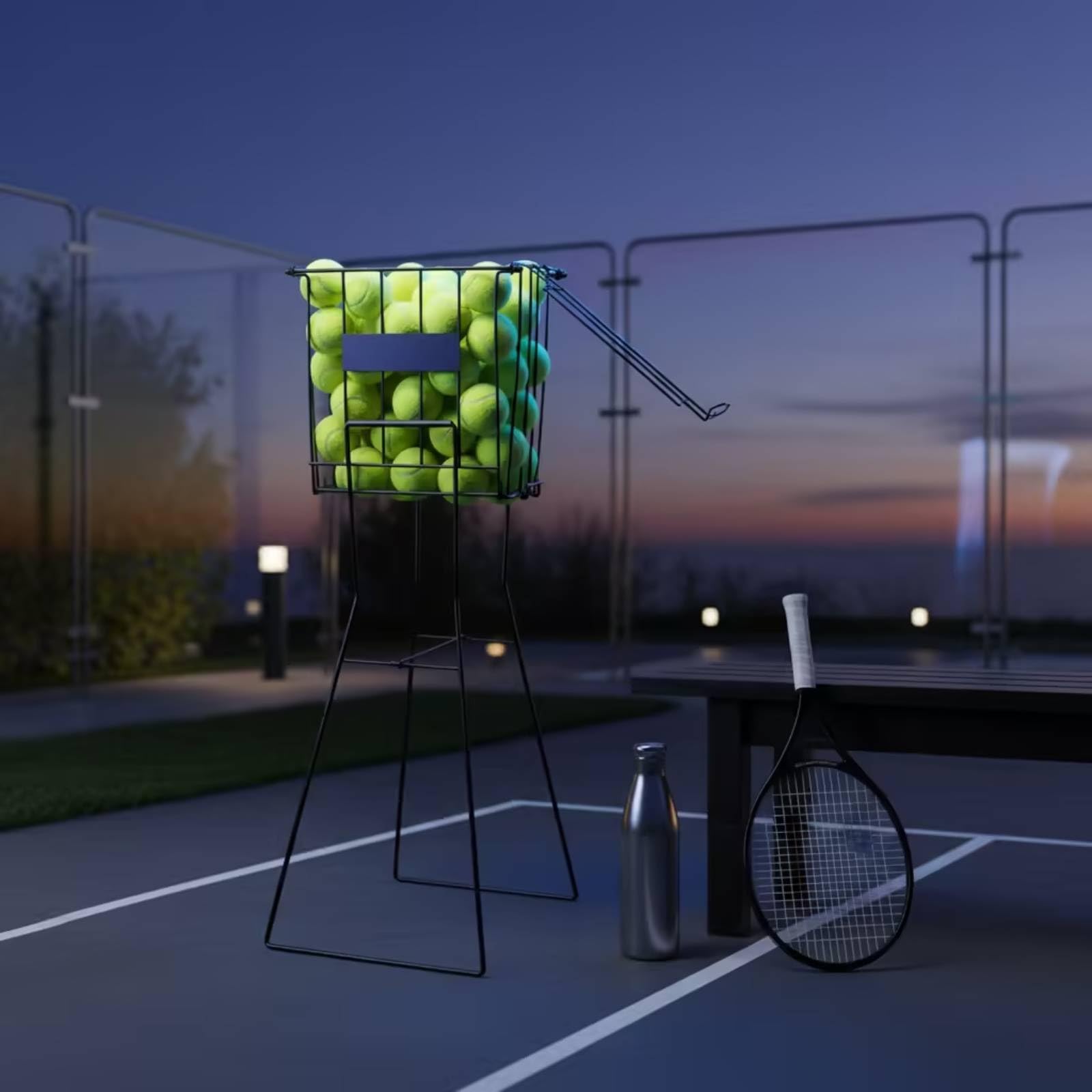 Carrello da Tennis Raccoglipalline Carrello Raccolta Cestino Portapalline Organizer in Rete di Design Portatile E Raccolta Rapida Capacità 72 Palline
