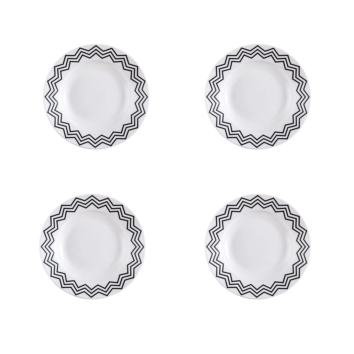 Assiettes à dîner, plateaux en porcelaine, assiettes à dessert, assiettes à dîner en porcelaine de 8 pouces, grand ensemble d'assiettes de service, 3 motifs différents, motifs assortis, lot de 4,B ( C