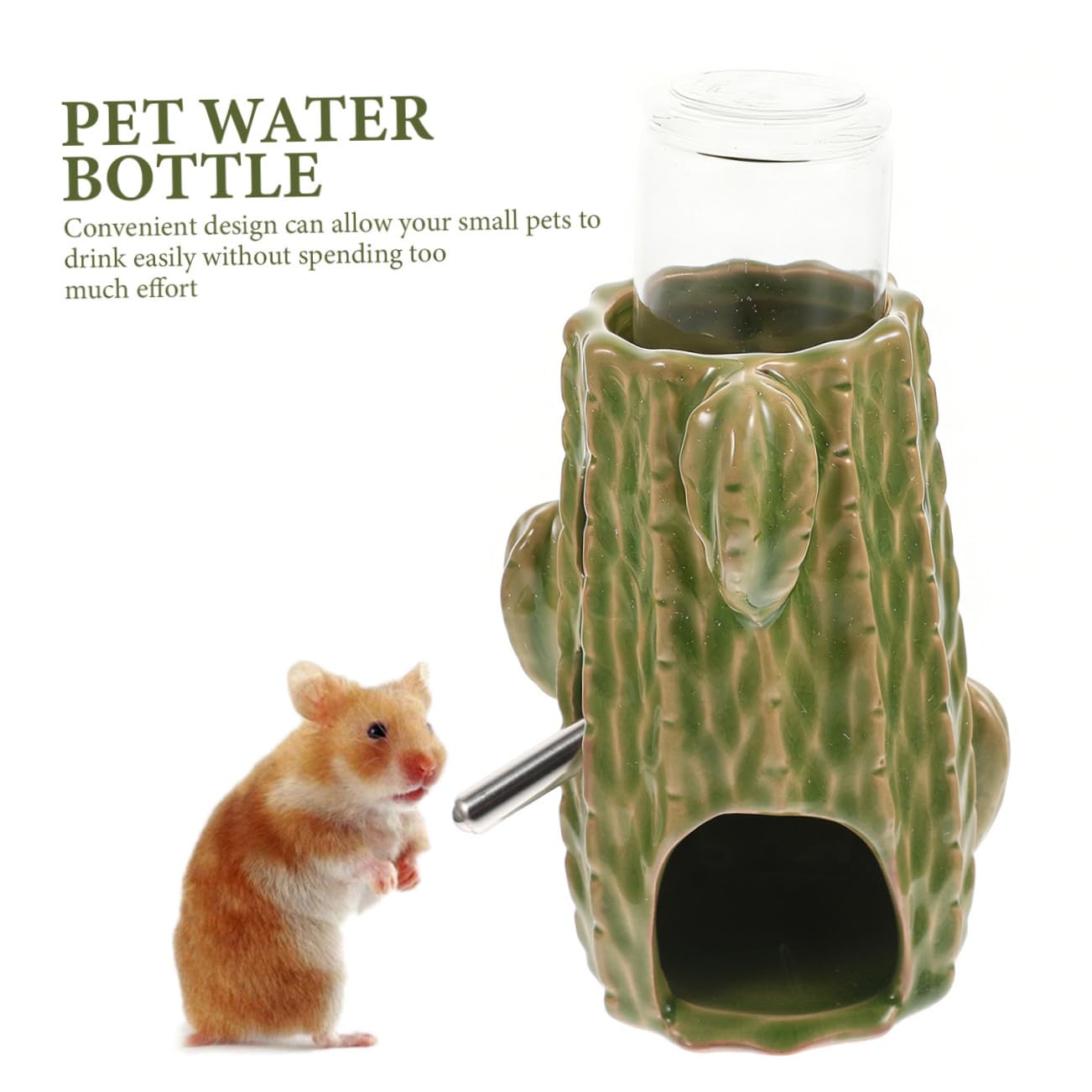 Abbeveratoio per Criceti in Ceramica Supporto, Bottiglia D’acqua Verticale 80ml per Piccoli Animali Domestici, Accessorio Pratico per Criceti, Porcellini D’india e Furetti