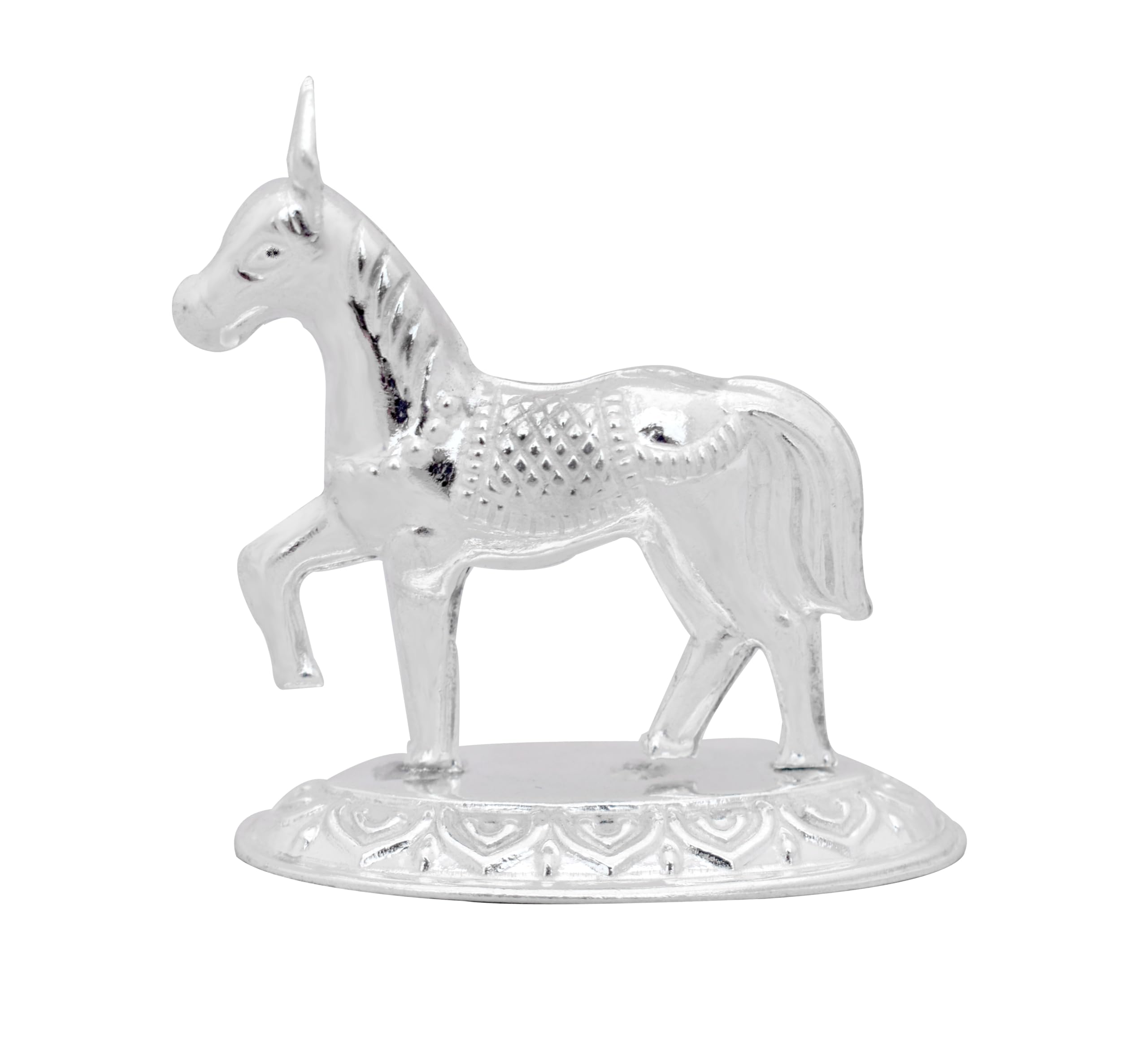 KMJ Pure Silver Horse Statue/Idol for Vastu Wealth, Income, Bright Future and Gifting Purpose (wt. 10 Grams)