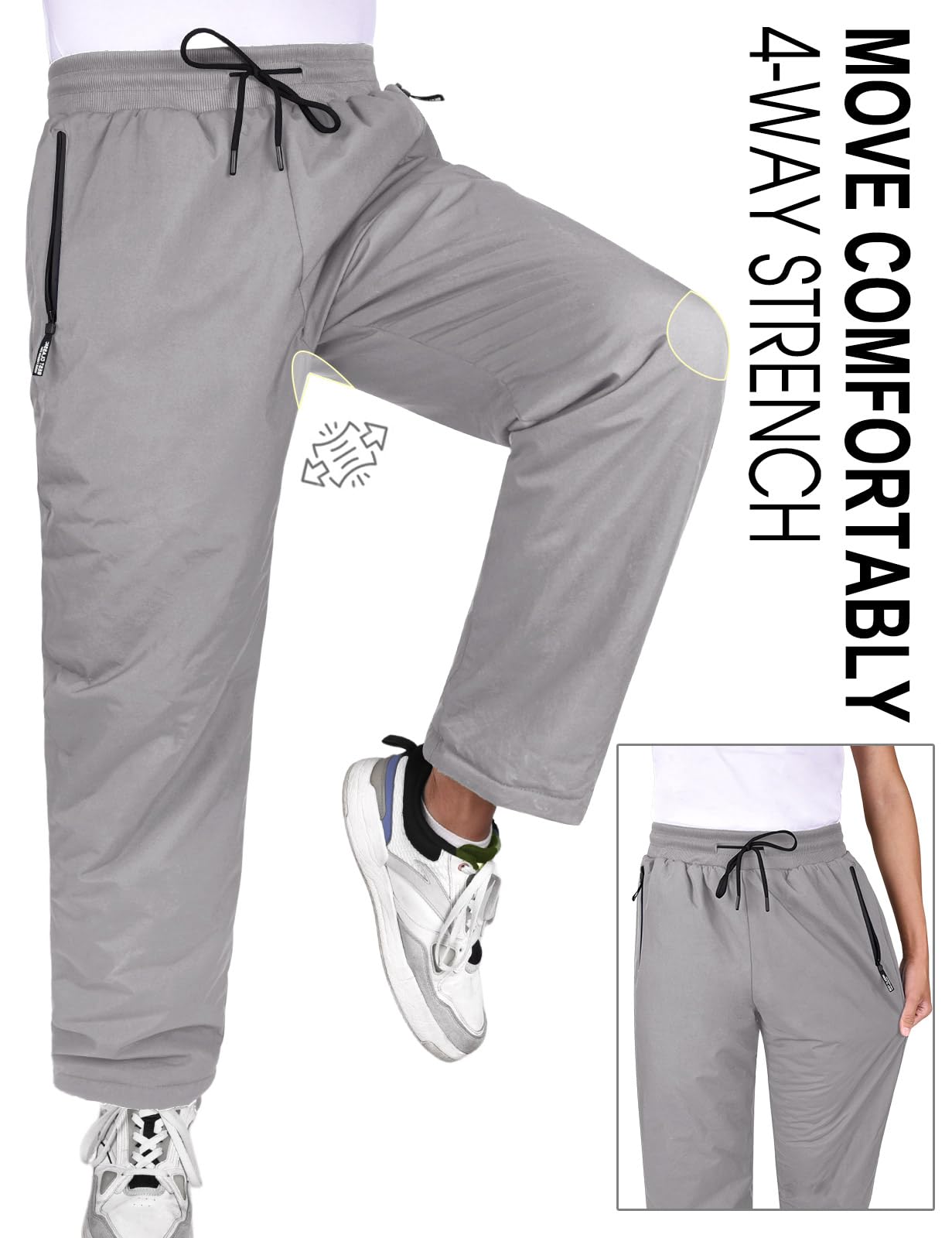 UMIPUBO Męskie joggery z podszewką polarową spodnie do joggingu termiczne spodnie dresowe ciepłe pluszowe spodnie zimowe gruby dres z kieszeniami sznurek spodnie wypoczynkowe do uprawiania sportu na
