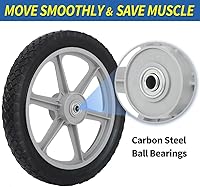 Vista 4 de GICOOL Neumático de goma de 14 x 1.75'' y rueda de radios de plástico, longitud de cubo de 2.5'', orificio de eje de 1/2'', para repuesto de rueda