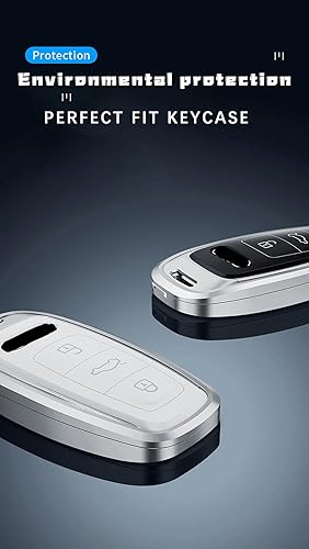 Miniatura 4 de ontto Carcasa ligera y duradera para llave de automóvil, funda de metal para llave de automóvil, protector de llave de resina compatible con Audi A3