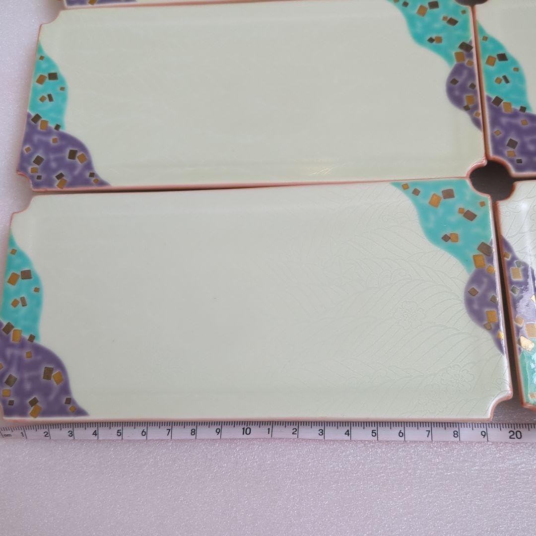 有田焼 華楽窯 青紫装飾の陶磁器皿6枚セット有田焼 華楽窯