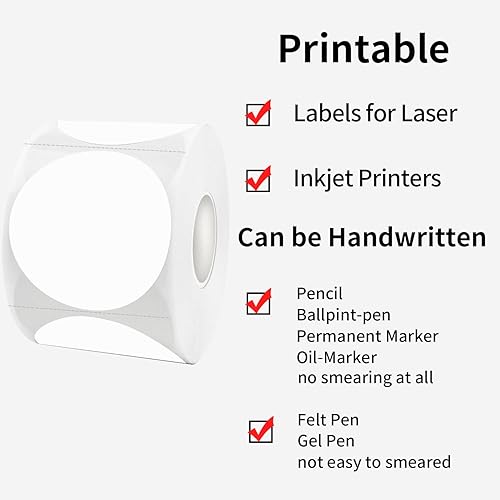 Vista 4 de STARLIBOO White Dot Stickers, 2 inch Circle Garage Sale Stickers, 350Pcs Round Price Labels Sticker, Writable Not Blurry for Yard Sale, DO NOT