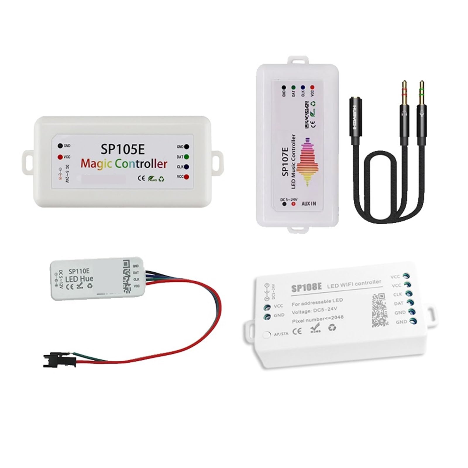 Controlador de tira de luz SP105E WS2811, 108E, 110E, a todo color, 107E, regulador de intensidad LED de color mágico(SP107E)