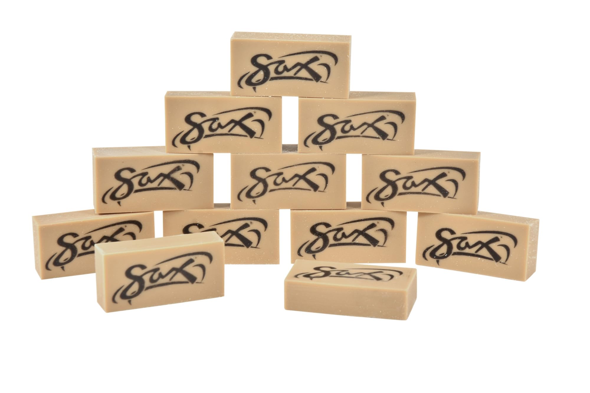 Saxophon Gum Art Radierer, 2 x 1 x ½ Zoll, Braun, 12 Stück