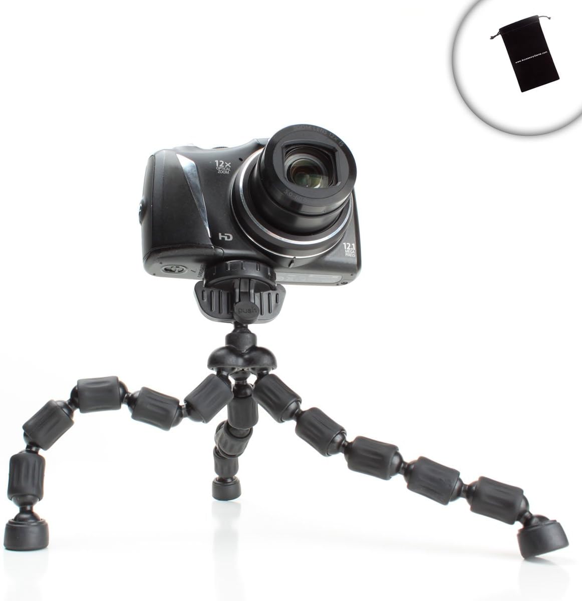 Compact Flexible Camera & Video Camcorder Tripod with Adjustable Leg & Quick Release for Nikon COOLPIX A , AW100 , AW110 , P330 , P510 , L28 , L810 , L820 , S9200 , S9500 and More Nikon Digital Cameras