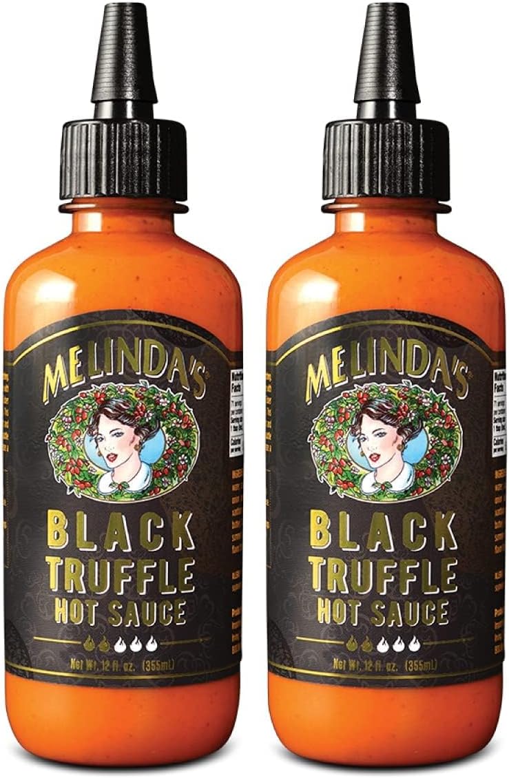 Black Truffle Bundle: 24 fl oz Black Truffle Hot Sauce | 2 Pack | & 1-8" Red Babecue Basting Brush