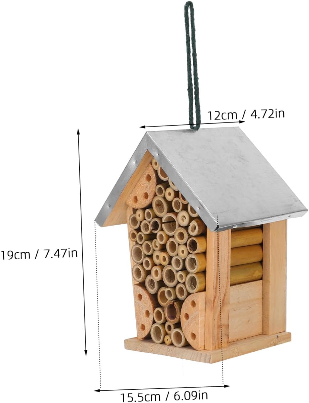 Bee House Outdoor Hanging Insect Hotel Ladybug Habitat Pollinator Wooden
