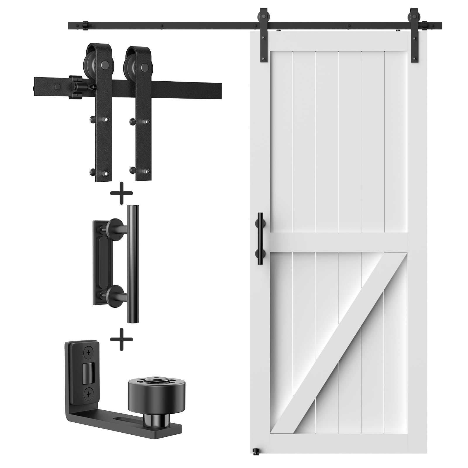 6FT Heavy Duty Sliding Barn Door Hardware Kit（1x Floor Guide&1x Pull Handle Set &6FT Track Kit for 34"~36" Wide Single Door）,Smoothly Quietly,Easy Install (No Door) — Amazon image 8