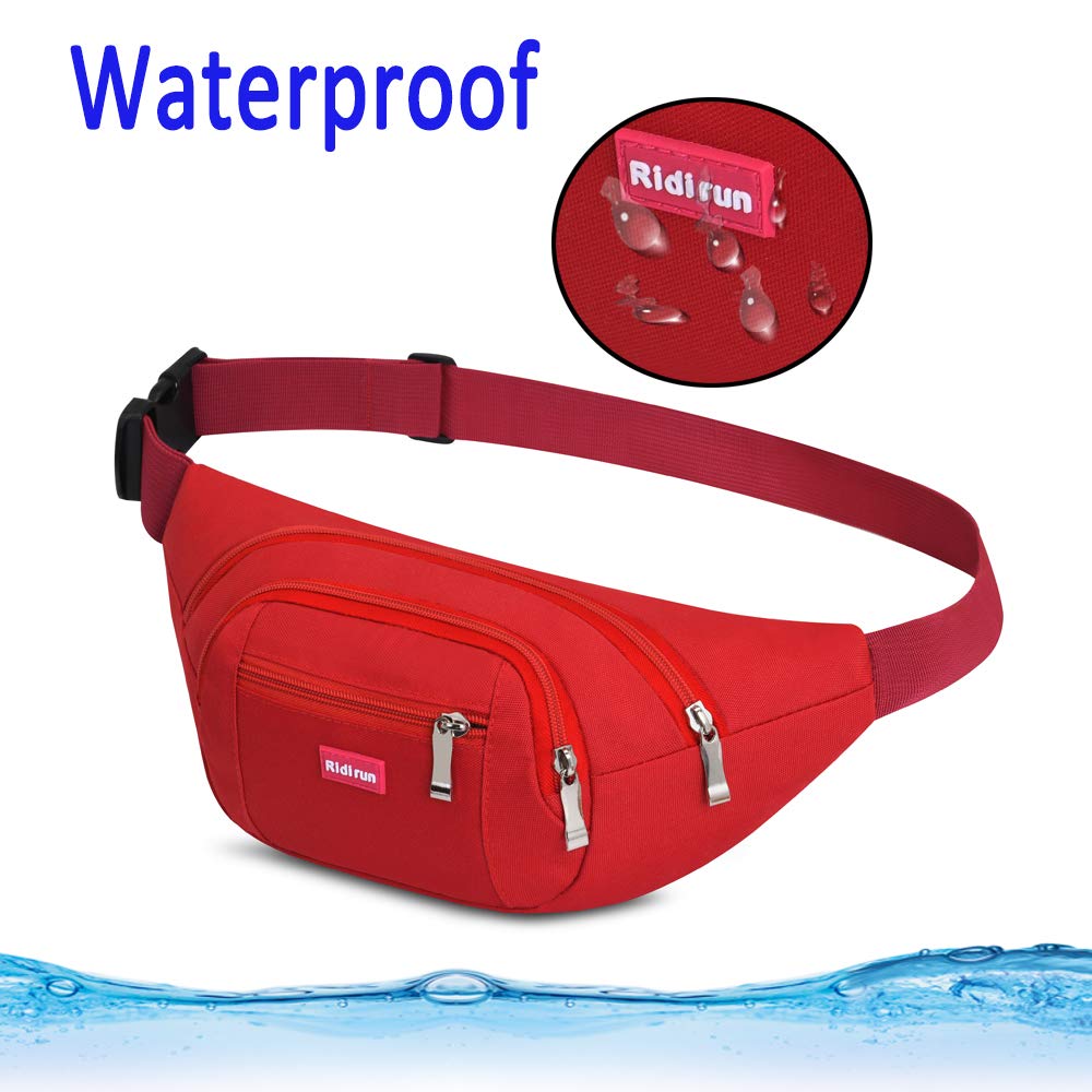 Marsupio con 4 Tasche Marsupio Bum Bag Cintura Regolabile Singola Spalla per Escursionismo Casuale Bicicletta Escursione Campeggio