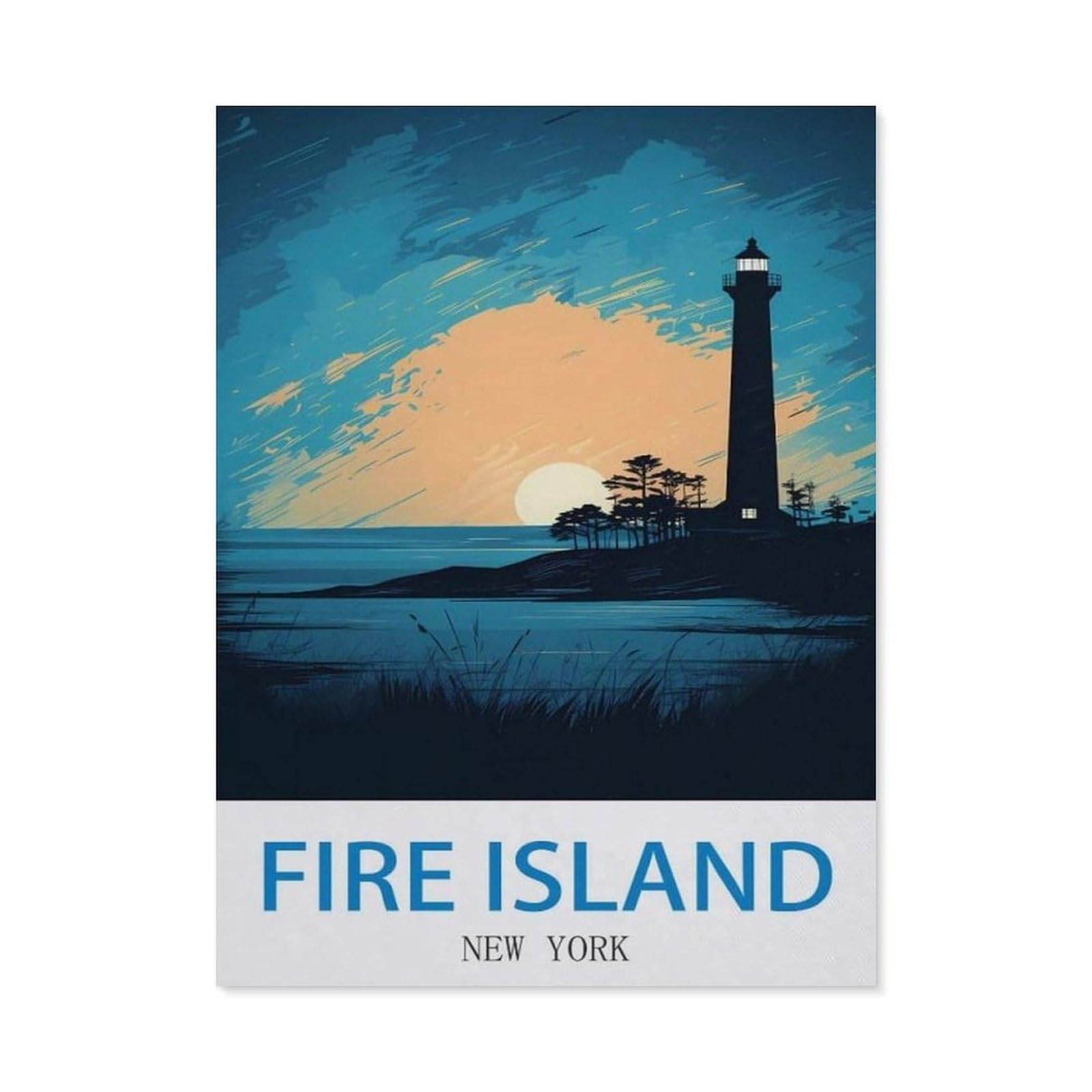 BEAYODKP DIY 5D Diamond Painting，Fire Island New York（30 x 40 cm）