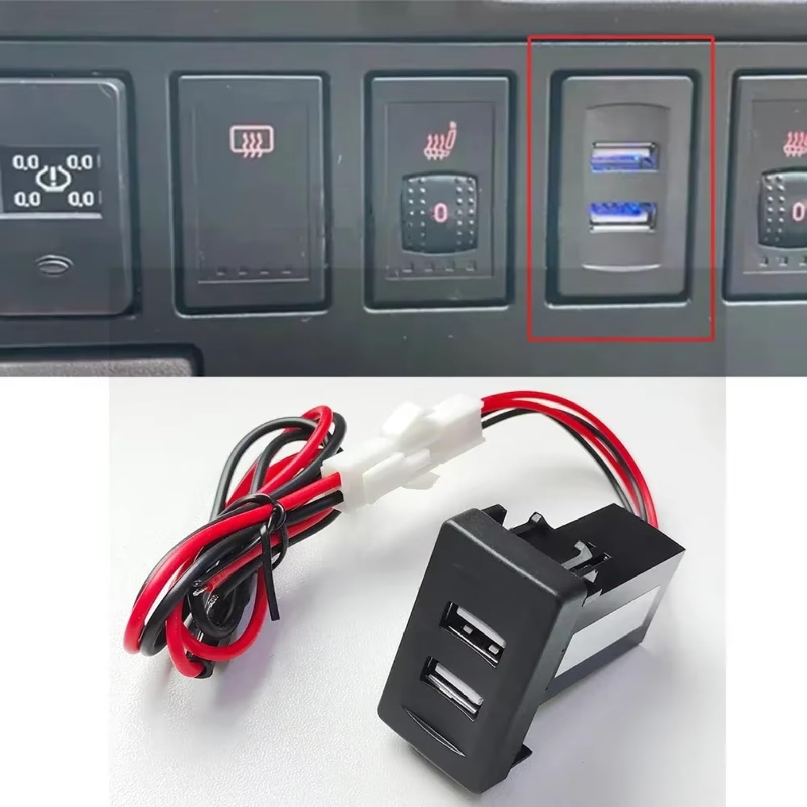 Compatible Con VW Para T4 Puerto USB Dual Enchufe Relé Con Cable 12V 24V Reemplazo Carga Rápida Resistente Al Agua Puerto USB AUX Jack