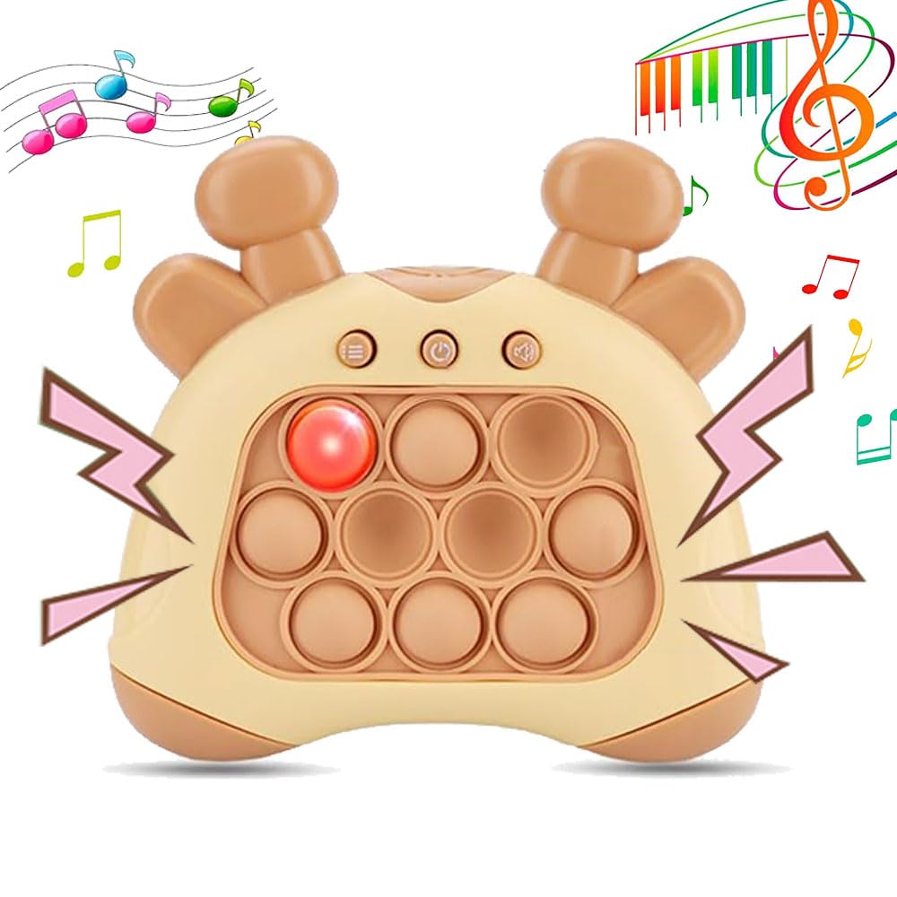 Photo 1 of **REQUIRES 2 DOUBLE A BATTERIES**
UOCLERY Quick Push Toy with Lights,Fast Push Bubble Game,Light Up Pop Sensory Fidget Game Toys for Kids and Adults, Birthday Christmas Choice for Boys Girls (Deer's Ear Brown)