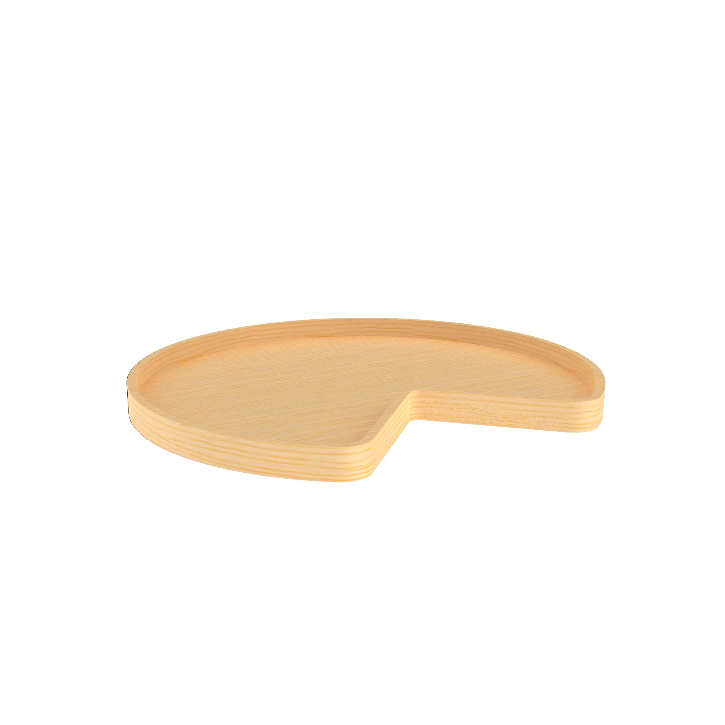 LD-4BW-401-32-1 Lazy Daisy Banded Wood 80cm Diameter Kidney Shaped Undrilled Lazy Susan Shelf