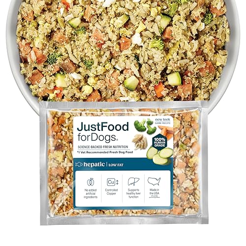 JustFoodForDogs Frozen Fresh Dog Food for Liver Health, RX Hepatic Support Low-Fat Human Grade Dog Food, 18 oz (Pack of 7)