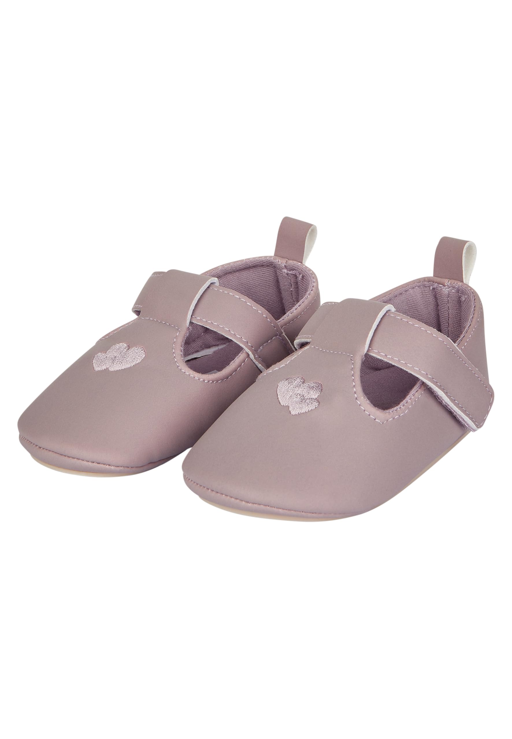 Sterntaler Baby Ballerinas Herz - Baby Schuhe aus Kunstleder mit Herz-Stickerei und Klettverschluss - Kleinkind Mädchen Schuhe mit Rutschfester Sohle
