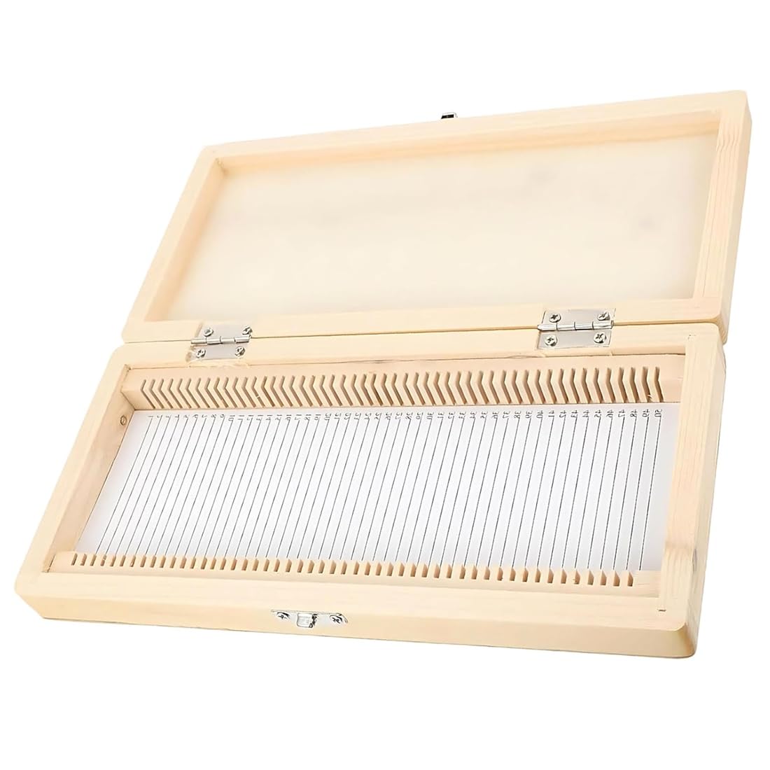 UDSKNV[KSL Wooden Storage Box 50 Microscope Slides for Blood Slides and Specimens, Compact Design for Biology Students