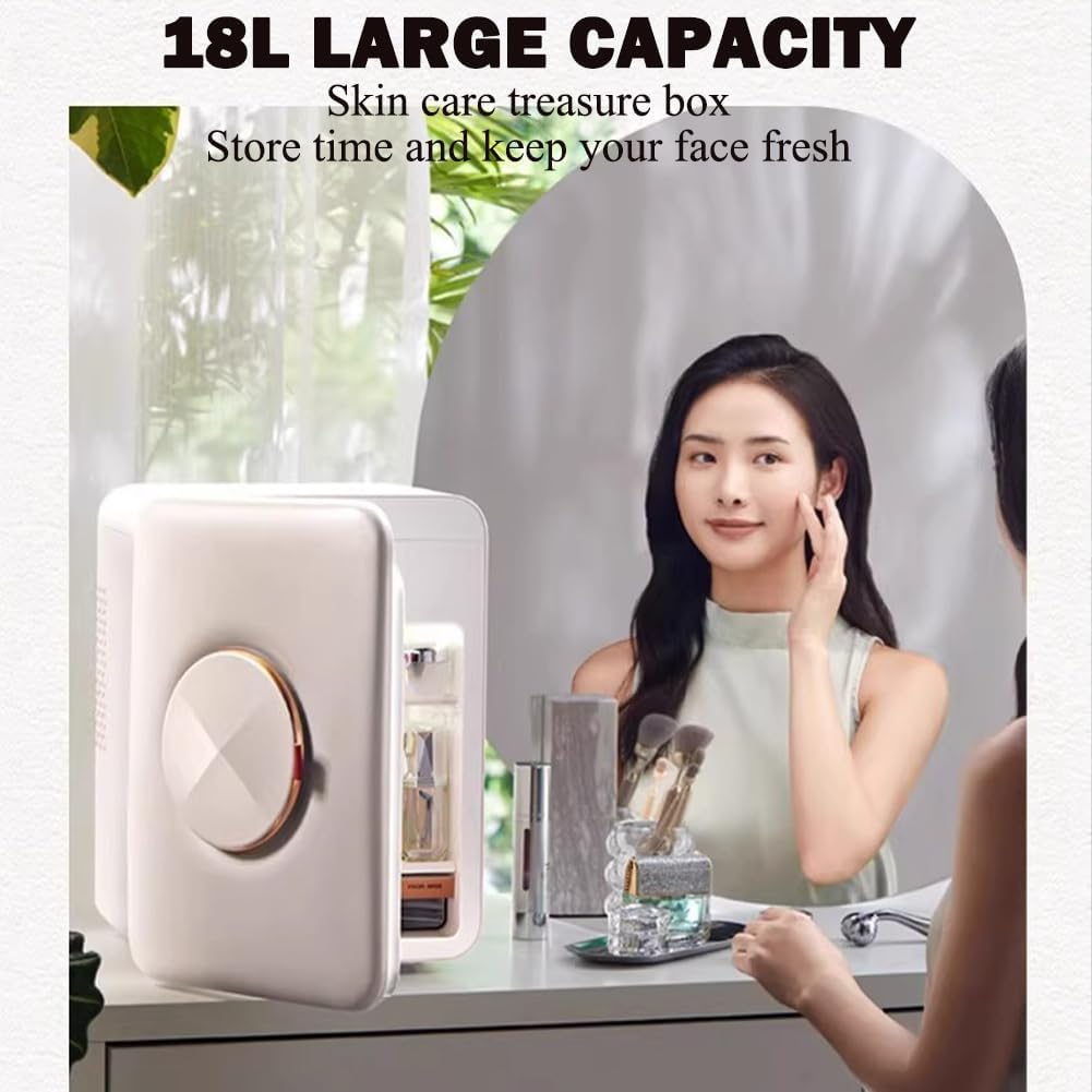 Mini Refrigerator for Girls, Cosmetic Fridge, Cosmetic Freezer with Warming Function, Icebox for Small Households, Low Noise, Suitable for Beauty Products, Beverages, Home, Bedroom