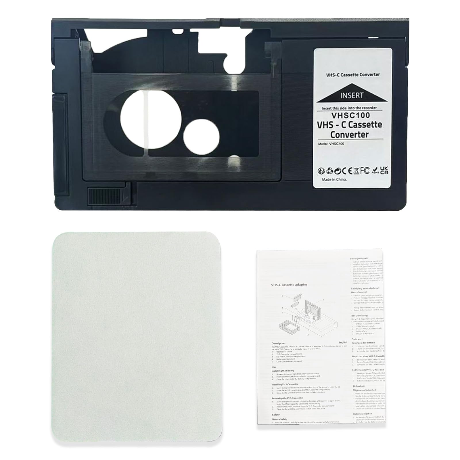 Adaptador de casete de cinta VHS-C para videocámaras motorizado, ideal para reproductor de videocámaras, reproductor de casete de video y conversión VHS a digital