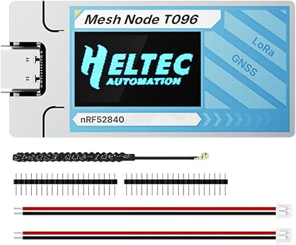 Mesh Node T096 LoRa SX1262 28dBm nRF52840 13A Ultra-Low Power UC6580 GNSS GPS Dev Board for Meshtastic MeshCore Arduino Off-Grid Encrypted Long-Range Asset Tracking & Emergency Communication