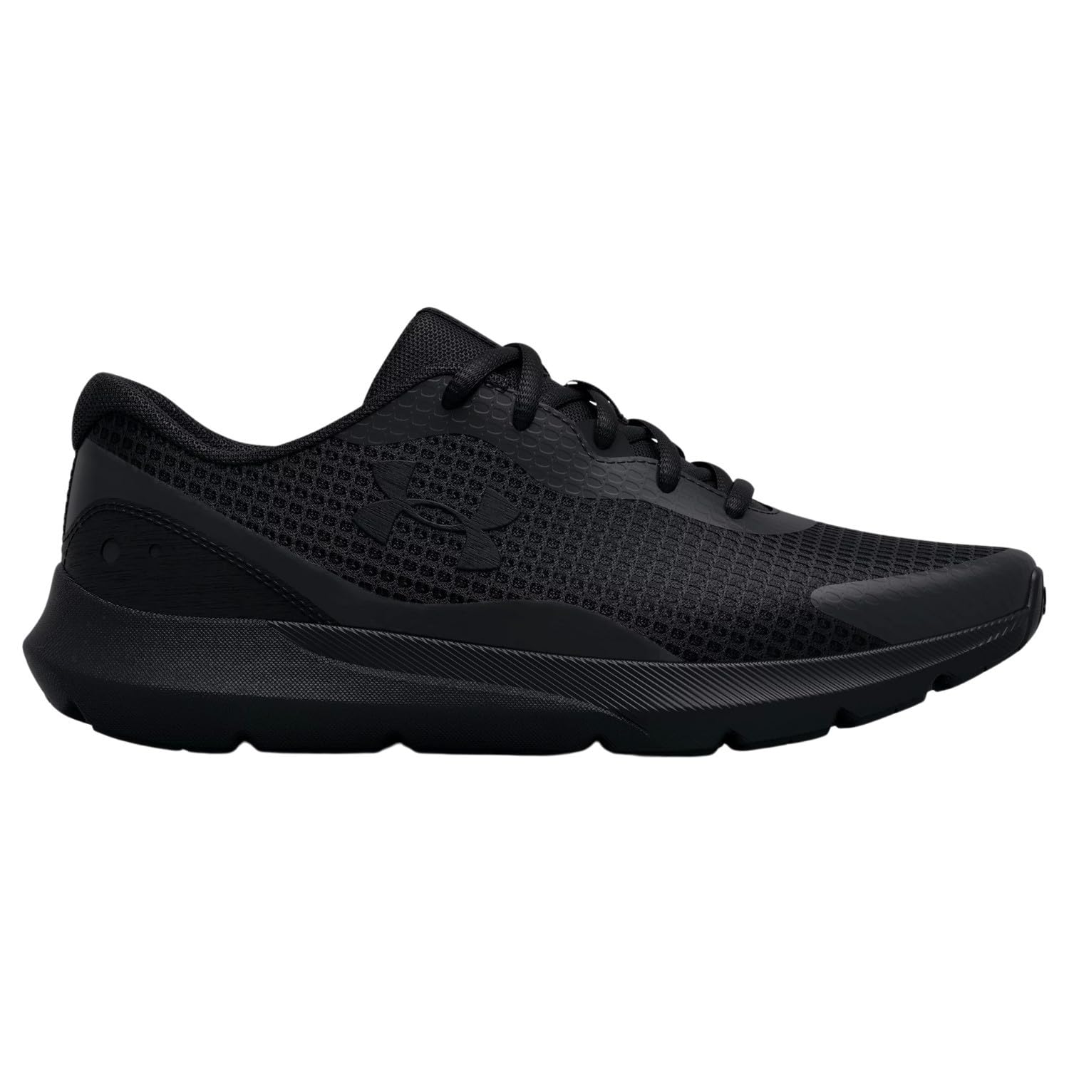 Under Armour Women's Surge 3 Running Shoe, Black (002)/Black, 8