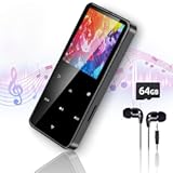 80GB MP3 Player with Bluetooth Portable HiFi Music Player with HD Speaker&comma; Lossless Sound&comma; FM Radio&comma; Voice Recorder&comma; Touch Buttons&comma; E-Book &lpar;Earphones & 16GB &plus; 64GB Card Included&comma; No WiFi&rpar;