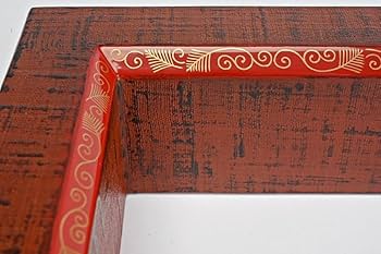Amazon.co.jp: 塗師川瀬表完布摺面松唐草蒔絵炉縁共箱付茶道具