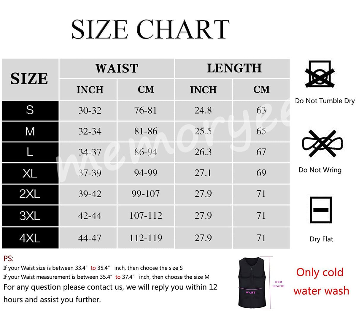 Memoryee Gilet Neoprene Body Shaper Tuta Sauna Allenamento Fitness Uomo