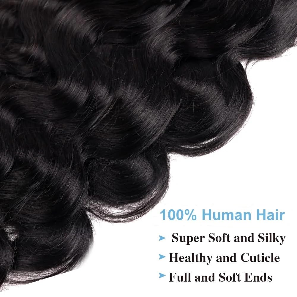Dopinki do przedłużania włosów Body Wave Clip in, prawdziwe, 25-66 cm, falowane, dla kobiet, 8 sztuk, 120 g, 18 klipsów, naturalna czerń, nr 1B (22")