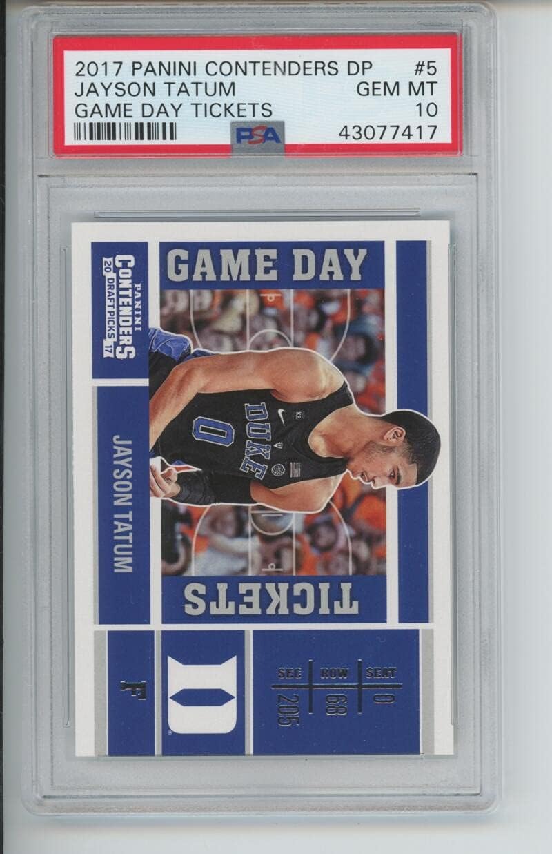 2017-18 Panini Jayson Tatum DUKE #5 Jason Contenders Game Day Tickets Boston Celtics ROOKIE RC GEM MINT PSA 10 Graded NBA Basketball Card