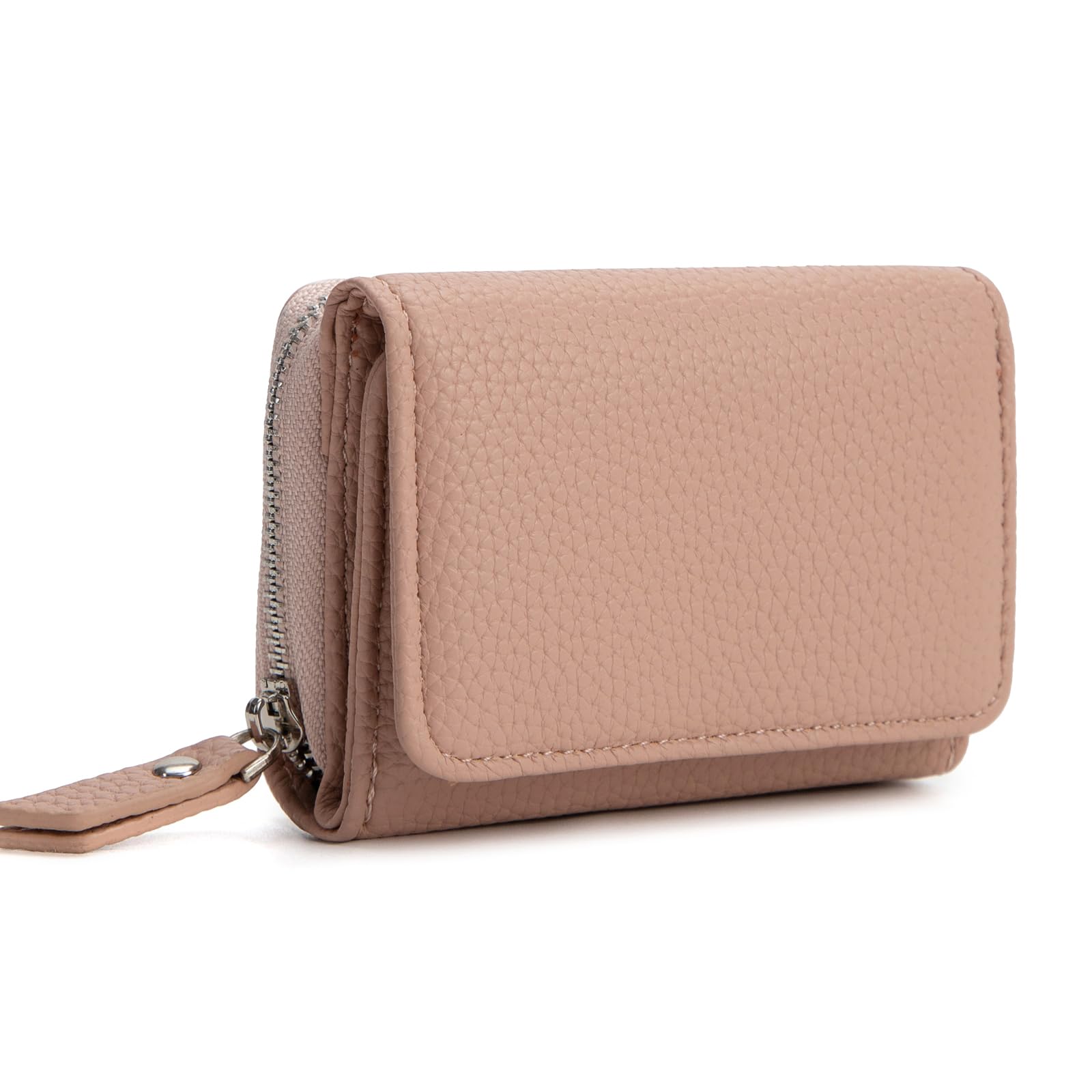 CHAOFANXI Geldbörse Damen, Trifold Leder Kleines Portemonnaie für Frauen, Geldbeutel Damen Portemonnaie Kleine Brieftasche Geldbörse mit 6 Kartenfächern, 1 Banknotenfach und 1 Münzfach,Rosa