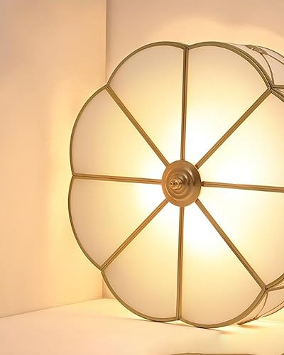 Miniatura 6 de Lámpara de techo redonda semiempotrada de 4 luces, lámpara de techo empotrada de cristal dorado, lámpara de techo moderna de 18.1 pulgadas, lámpara