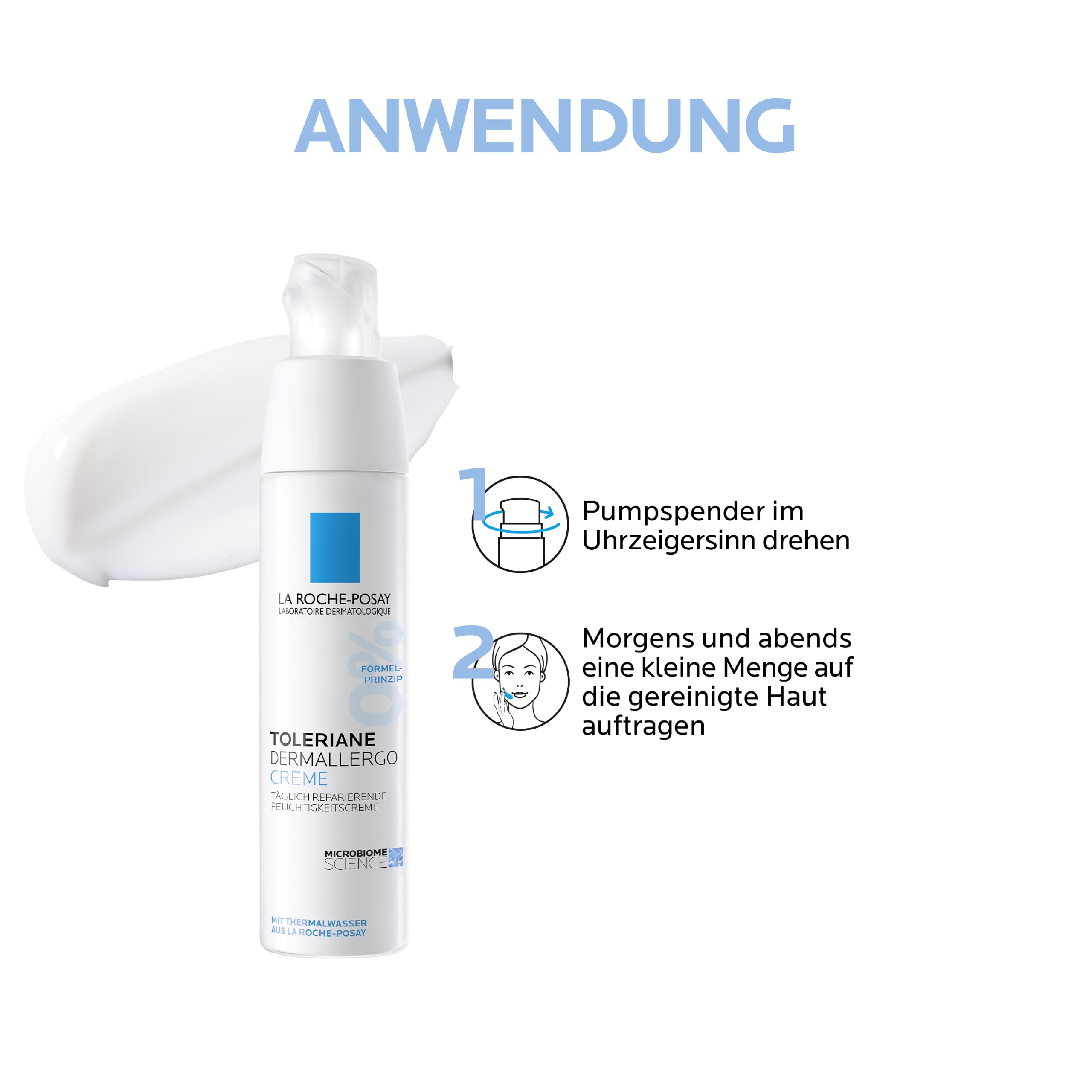 La Roche Posay Gesichtscreme, Für zu Allergien neigende Haut, Reduziert Rötungen, Mit Sphingobioma und Neurosensine, Ohne Duftstoffe und Alkohol, Dermallergo Creme, Toleriane, 40 ml