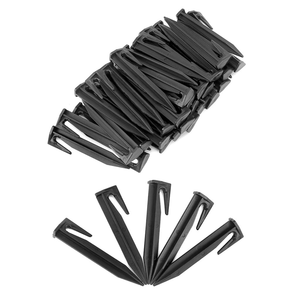 Wesafrae 150Pcs Pegs Garden Lawn Mower Peg 150Pcs Plastic Boundary Wire Stakes Ground Spikes Ground Anchors Ground Spikes Fixing Pins For Attaching Boundary Wire