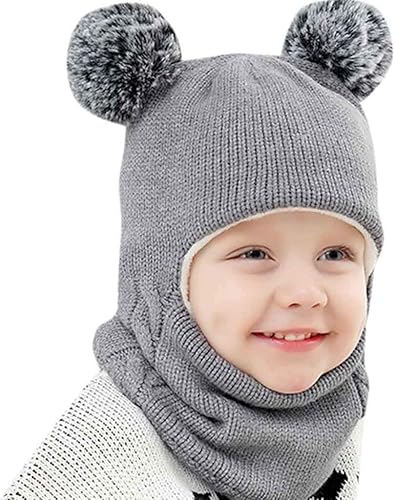 Miniatura 7 de Sombrero de invierno con capucha para las orejas de invierno gorro cálido para bebé bufanda para niños gorro de punto para niña cuidado del bebé