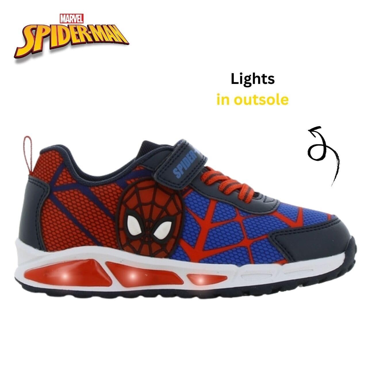 Leomil Spiderman Sneakers Bambino Scarpe con Luci Bambino, Perfette per la Scuola e Il Tempo Libero