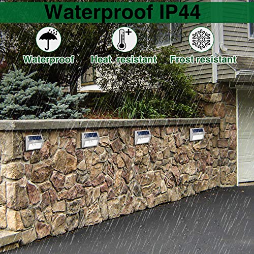 Outdoor Fence Lights,12 Pack Solar Powered Deck Lights Waterproof Stairs Light Stainless Steel Security Wall Lamps for Step Walkway Patio Garden Pathway - Cool White