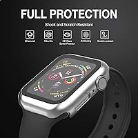 Vista 2 de Funda compatible con Apple Watch de 1 47⁄64 pulgadas (44 mm) Series 6/5/4/SE con protector de pantalla de vidrio templado integrado, cubierta