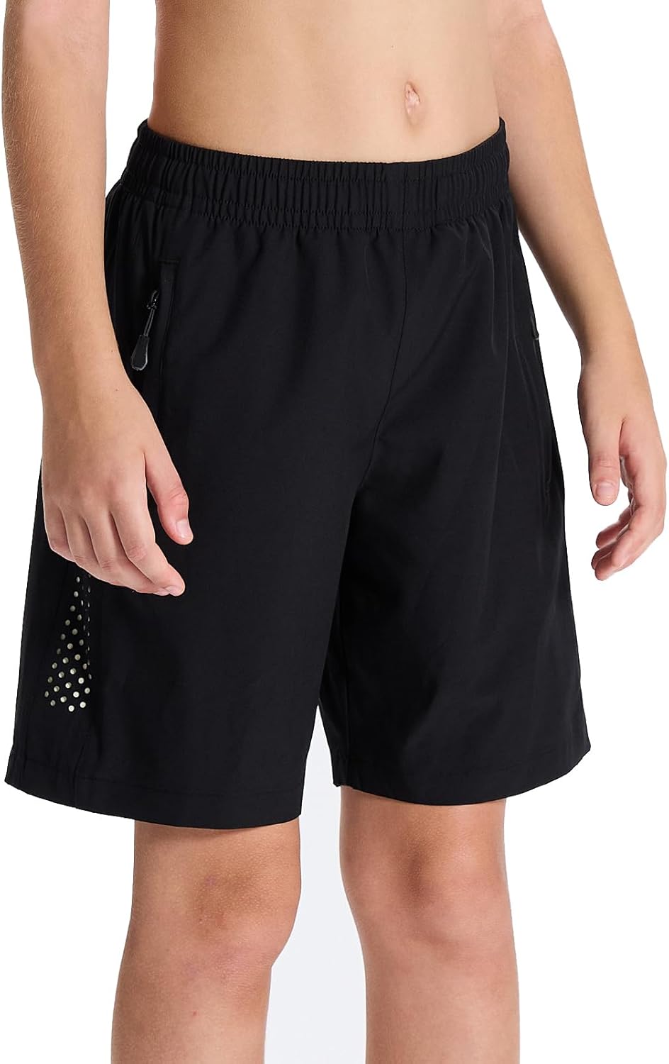 Youth Boys 2 in 1 Athletic Running Shorts with Compression Liner Lightweight Quick Dry Sports Workout Gym Shorts Zip Pockets - Image 2