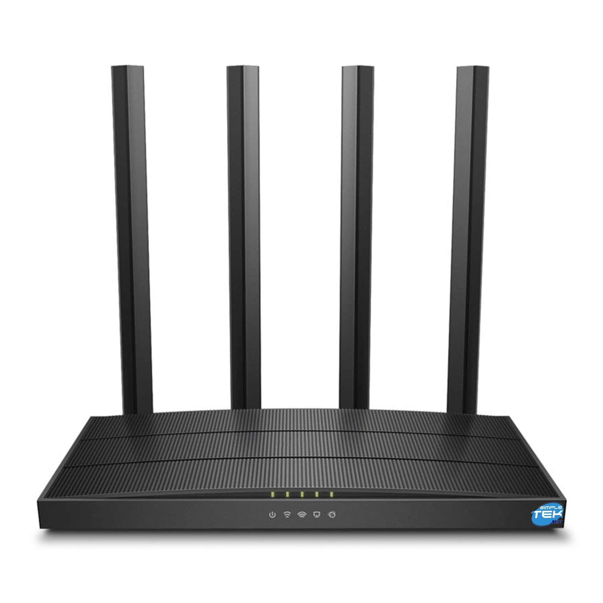 SIMPLETEK Punkt dostępowy i router Wi-Fi AC1200 Gigabit Dual Band do domu i biura z 4 portami Gigabit LAN i technologią 5 GHz