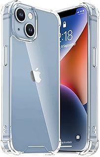 EGOTUDE Shockproof Transparent Hard Back Scratch Resistant Cover Shockproof Case for iPhone 14 / iPhone 13 (Clear) (Polycarbonate)