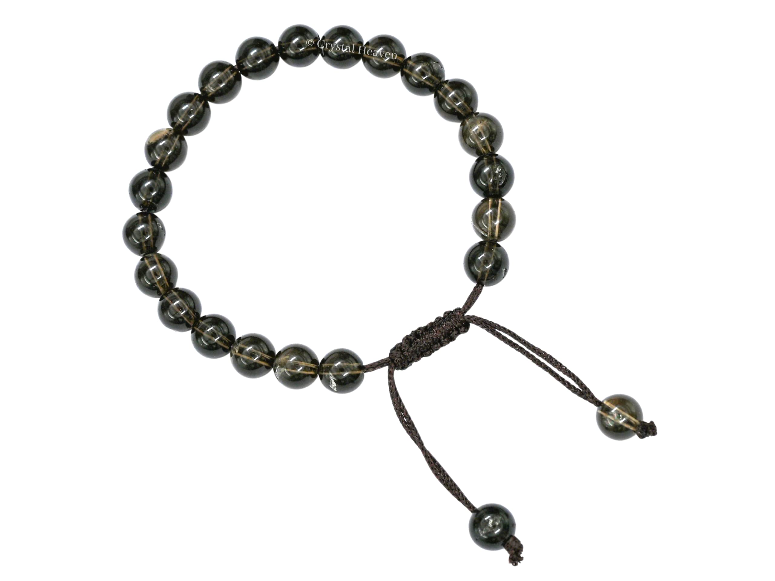 Crystal Heaven Certified Natural Healing Crystal Bracelet for Women Men - AAA Grade Original Healing Gemstone Adjustable Bracelet for Yoga Reiki Meditation Feng Shui (Smoky Quartz) 1