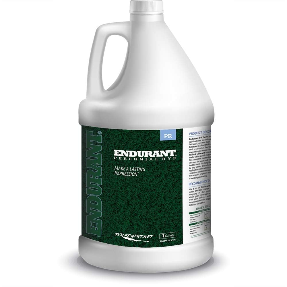 - Endurant Turf Colorants - Perennial Rye Spray Green Grass Paint for Lawns - Revives Dry, Patchy Yards - Light Grass Hue - Easy to Use, Concentrated Turf Grass Dye - Covers Approx 10,000 Sq Ft - 1 Gal