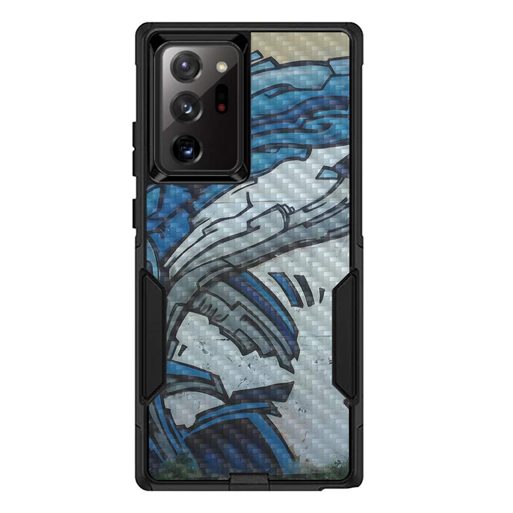MightySkins Carbon Fiber Skin for OtterBox Commuter for Samsung Galaxy Note20 Ultra 5G - Robo Shark | Protective, Durable Textured Carbon Fiber Finish | Easy to Apply Change Style | Made in The USA